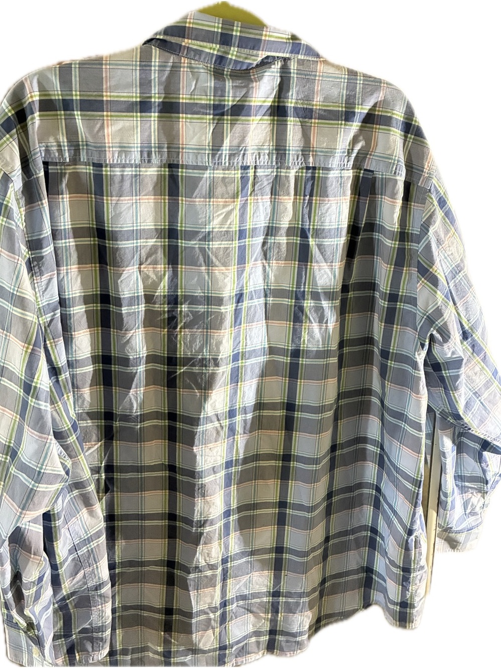 Tommy Bahama Plaid Button-Down Shirt in Light Blue, Navy & Green - Picture 2 of 5
